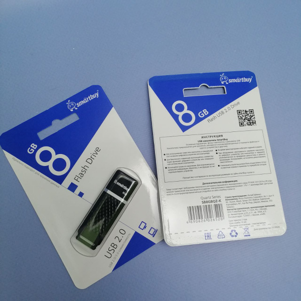 Флеш-диск 8 GB, SMARTBUY Quartz, USB 2.0